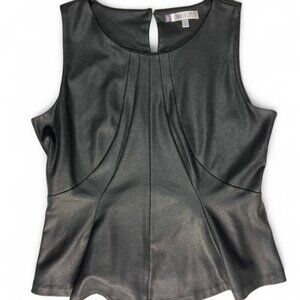 Jlo Black faux leather peplum top #fauxleather #peplumtop